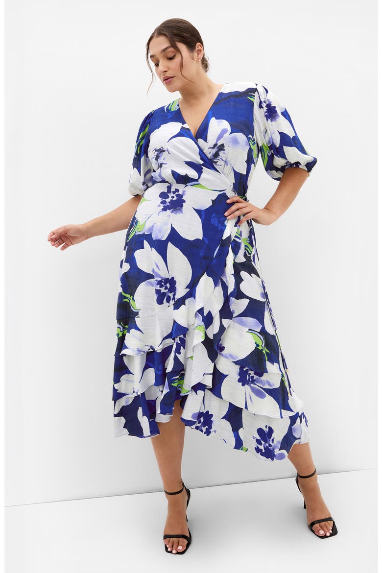 Bri Floral Midi Dress, Alternate, color, LIMELIGHT FLORAL