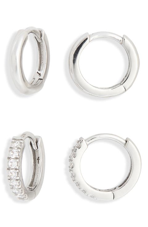 2-Piece 8mm Huggie Hoop Earrings Set