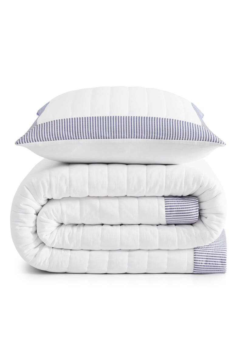 Tommy Hilfiger Resort Quit & Shams Set, Main, color, White/ Navy Blue