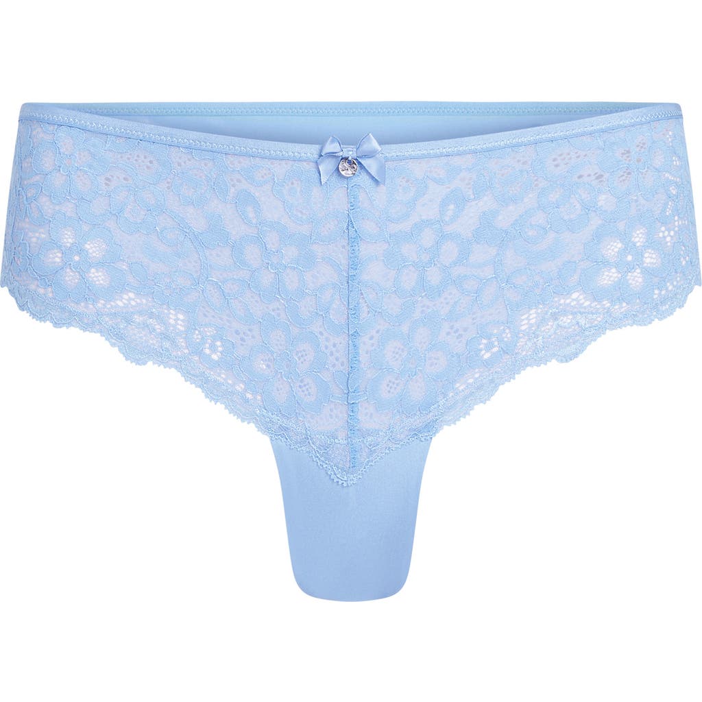Hunkemoller Hunkemöller Marine Lace & Mesh Brazilian Panties In Bel Air Blue