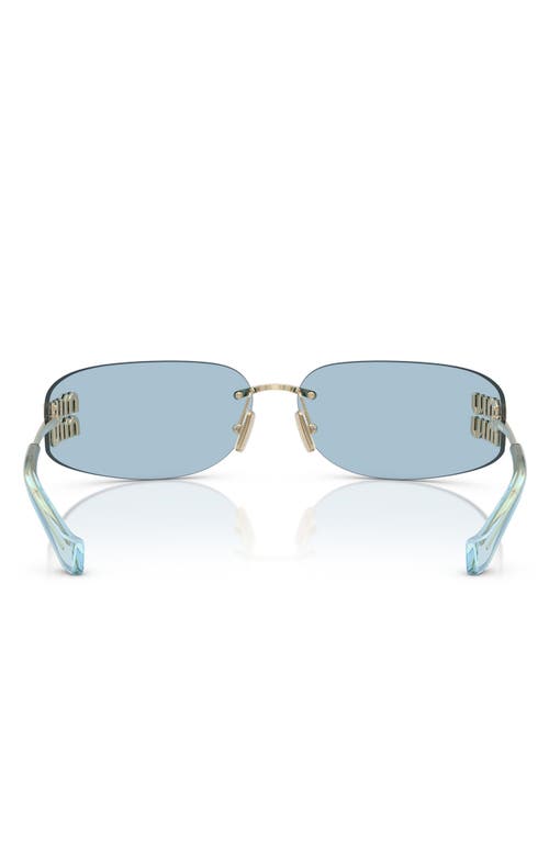 Miu Miu 75mm Oversize Rectangular Wrap Sunglasses In Blue