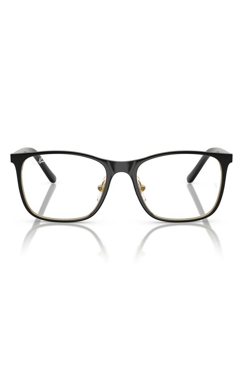 Ray-Ban Kids' 48mm Small Square Optical Glasses, Main, color, Black