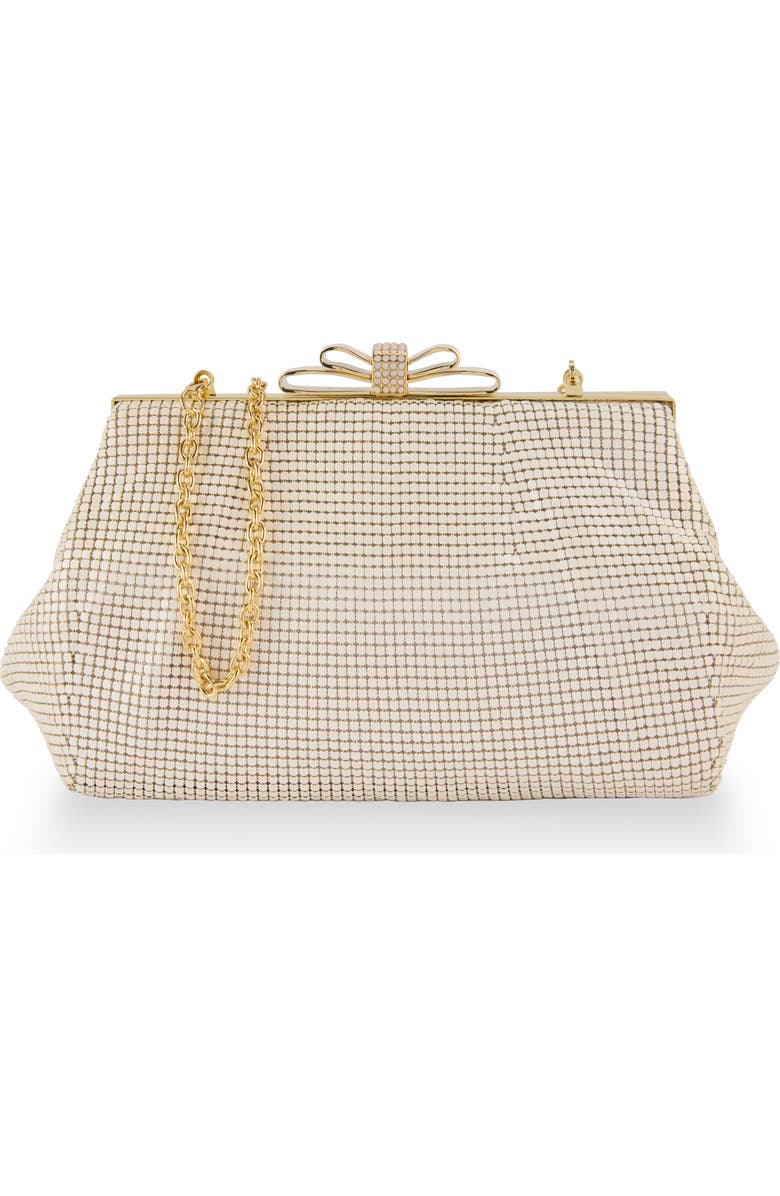 Whiting & Davis Blake Bow Clutch, Main, color, Pearl