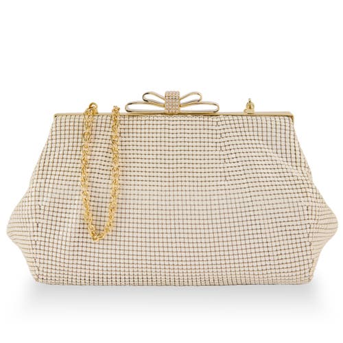 Whiting & Davis Blake Bow Clutch In Gold