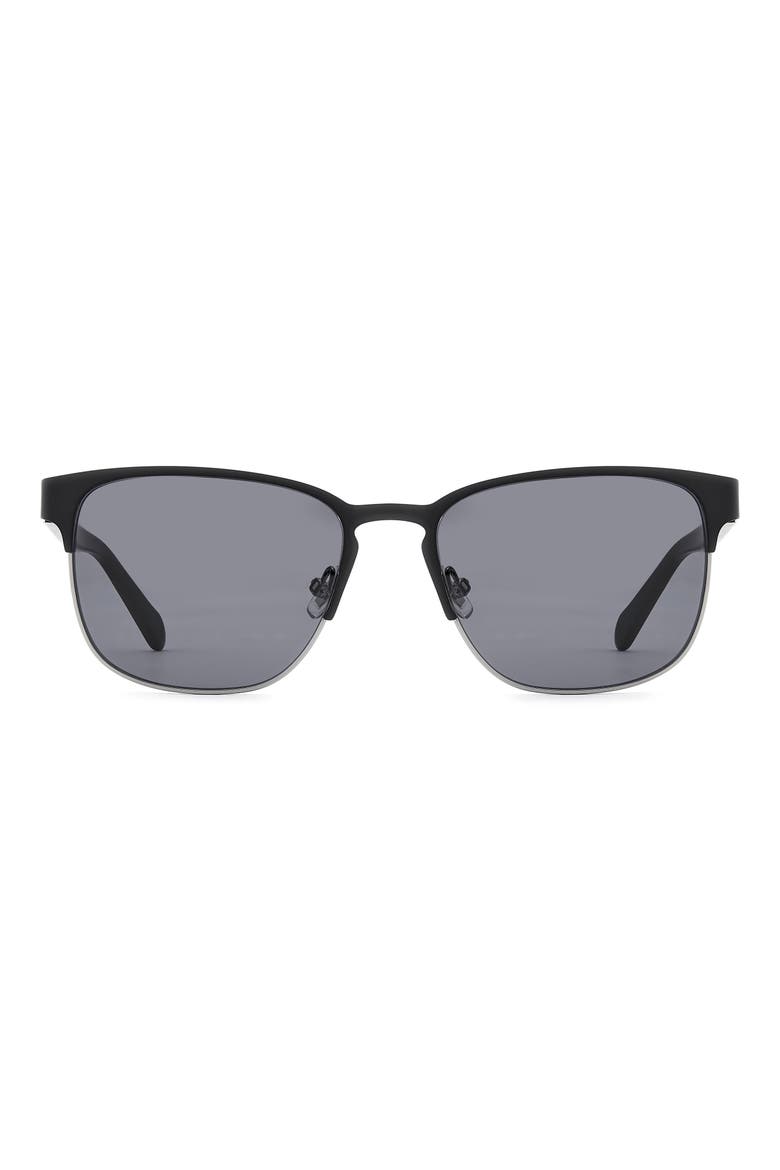 56mm Rectangular Sunglasses, Main, color, MATTE BLACK/ GREY