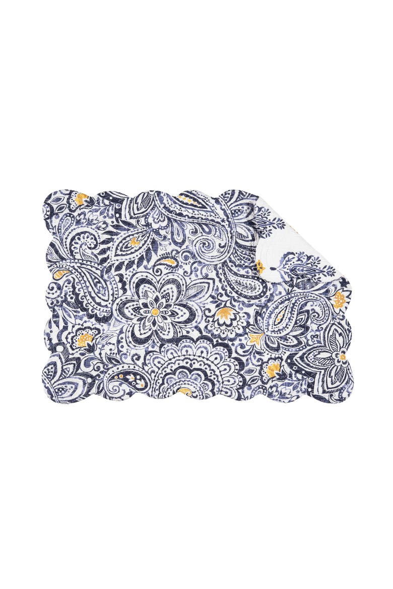 Serena Cotton Placemats, Set of 6, 13" x 19", Main, color, Blue