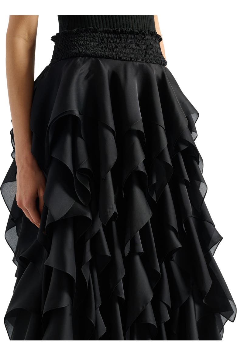 Long ruffled skirt, Alternate, color, black