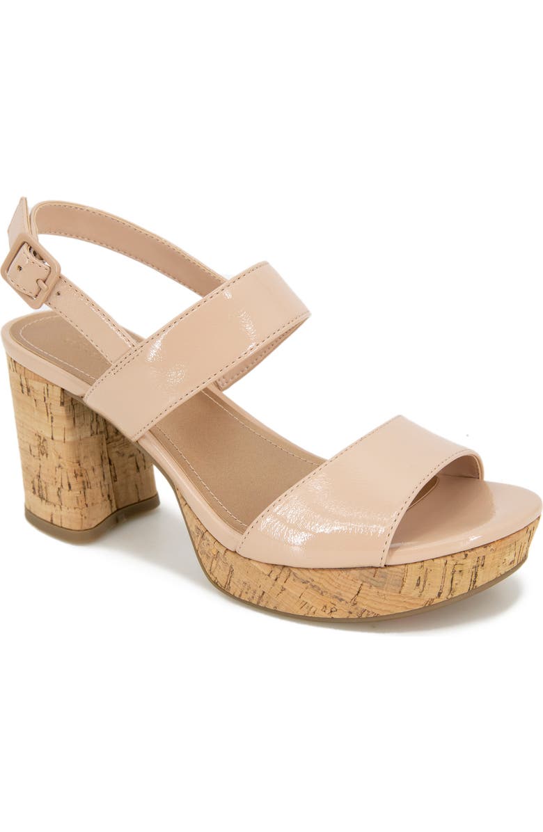 Reaction Kenneth Cole Reebeka Platform Sandal, Main, color, Latte Patent