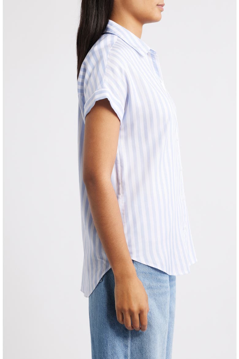 Kenzie Stripe Short Sleeve Button-Up Shirt, Alternate, color, MOOD RING