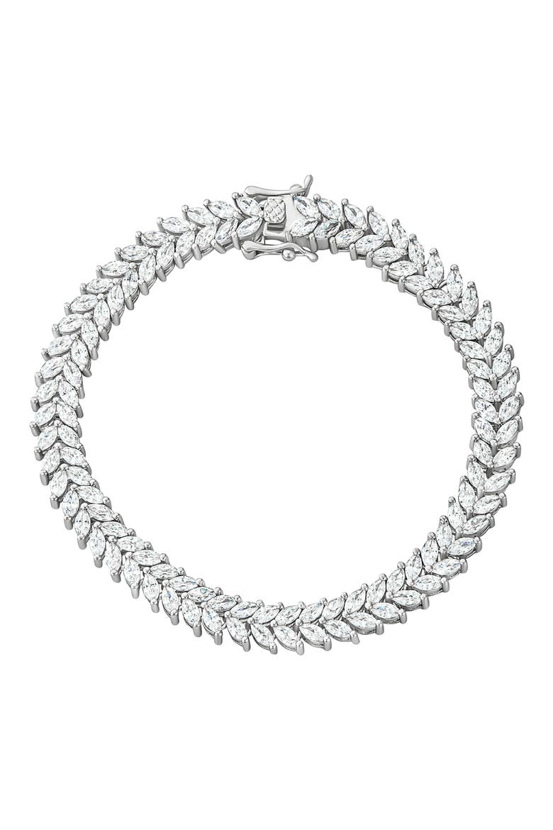 Marquise Cubic Zirconia Double Row Bracelet, Main, color, CLEAR