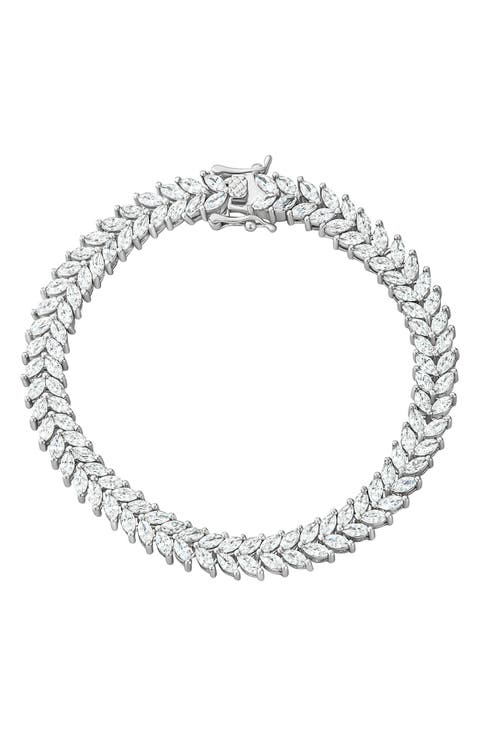 Marquise Cubic Zirconia Double Row Bracelet
