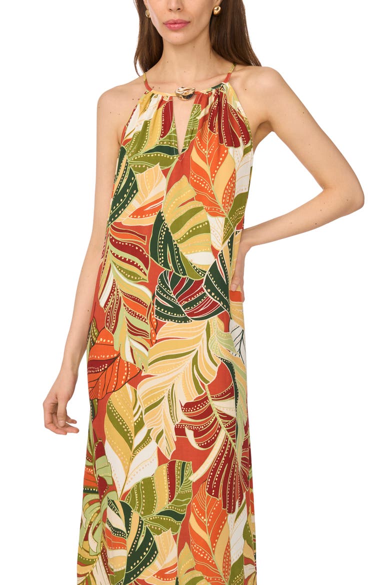 Flowy High Neck Maxi Dress, Alternate, color, SOFT CREAM