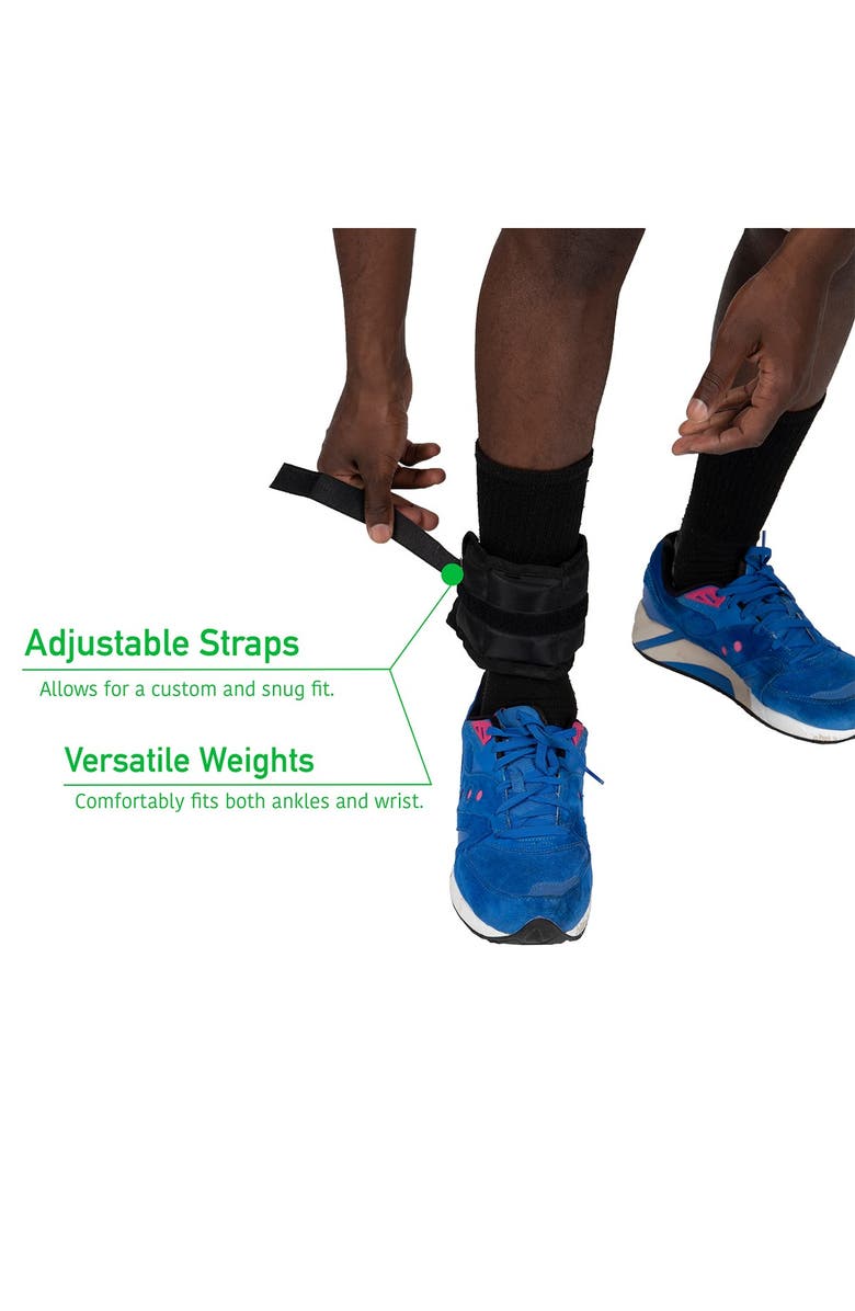 MIND READER 2 lb Adjustable Ankle & Wrist Weights - Set of 2, Main, color, 