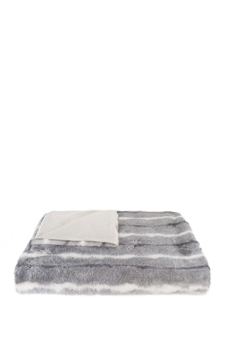 Dayton Multi Faux Fur Throw - 50" x 60", Alternate, color, GREY/WHITE/BLACK