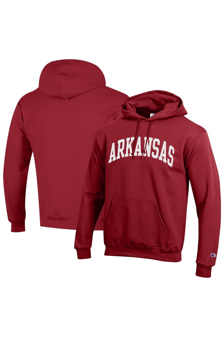 Men's Champion  Cardinal Arkansas Razorbacks Basic Arch Fleece Pullover Hoodie, Main, color, Cardinal