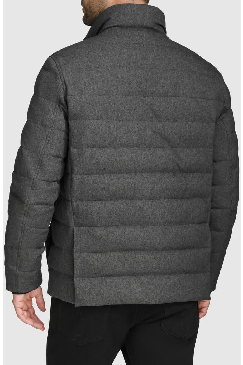 Quilted Down & Feather Fill Jacket with Removable Bib, Alternate, color, DARK GREY