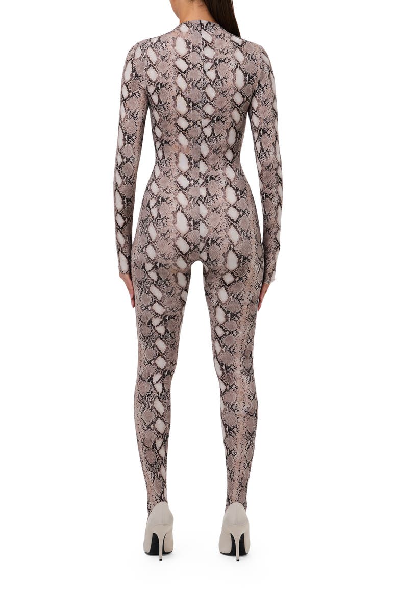Animal Print Closed Toe Jumpsuit, Alternate, color, BEIGE SNAKESKIN