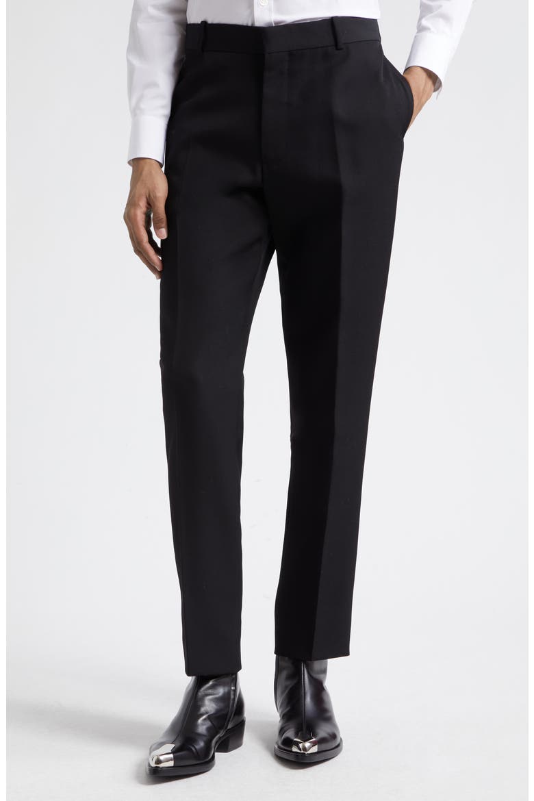Wool Cigarette Pants, Main, color, BLACK