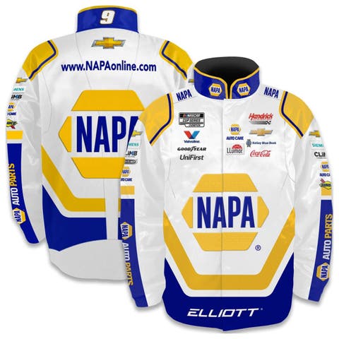 Men's Hendrick Motorsports Team Collection  White Chase Elliott NAPA Full-Snap Nylon Uniform Jacket