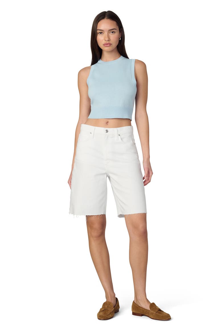 The Ryan Low Slung Cutoff Bermuda Denim Shorts, Alternate, color, WHITE