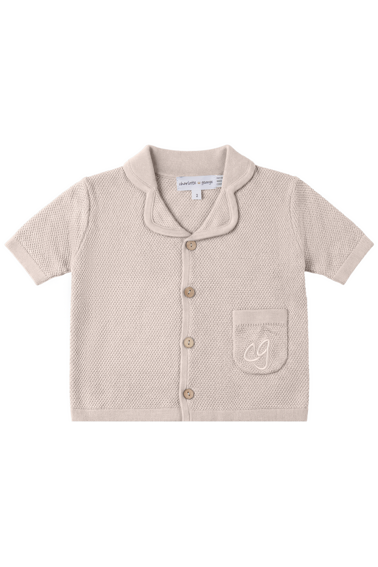Short Sleeve Knit Shirt Jacket, Main, color, Sand