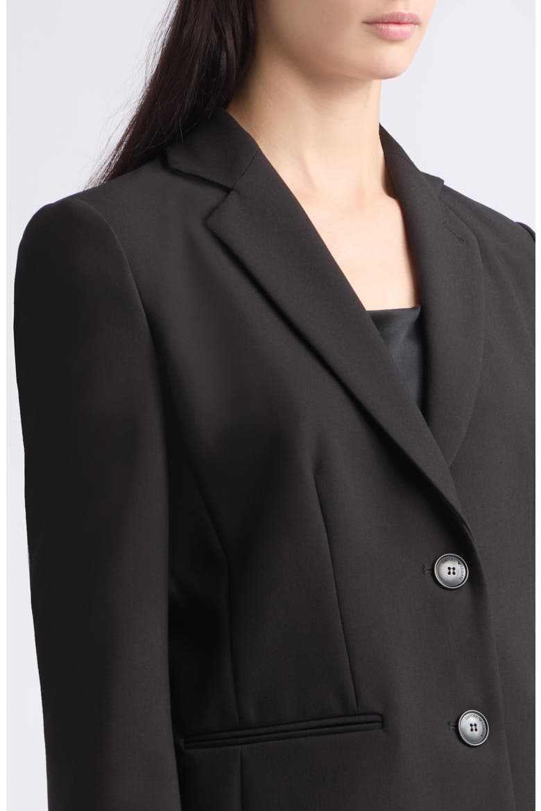Black Cady Stretch Crepe Blazer, Alternate, color, SOLID BLACK