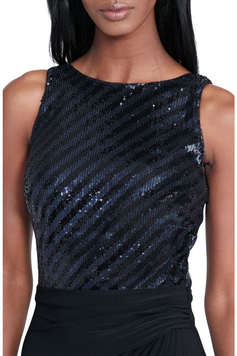 Sequin Gown, Alternate, color, BLACK/ NAVY