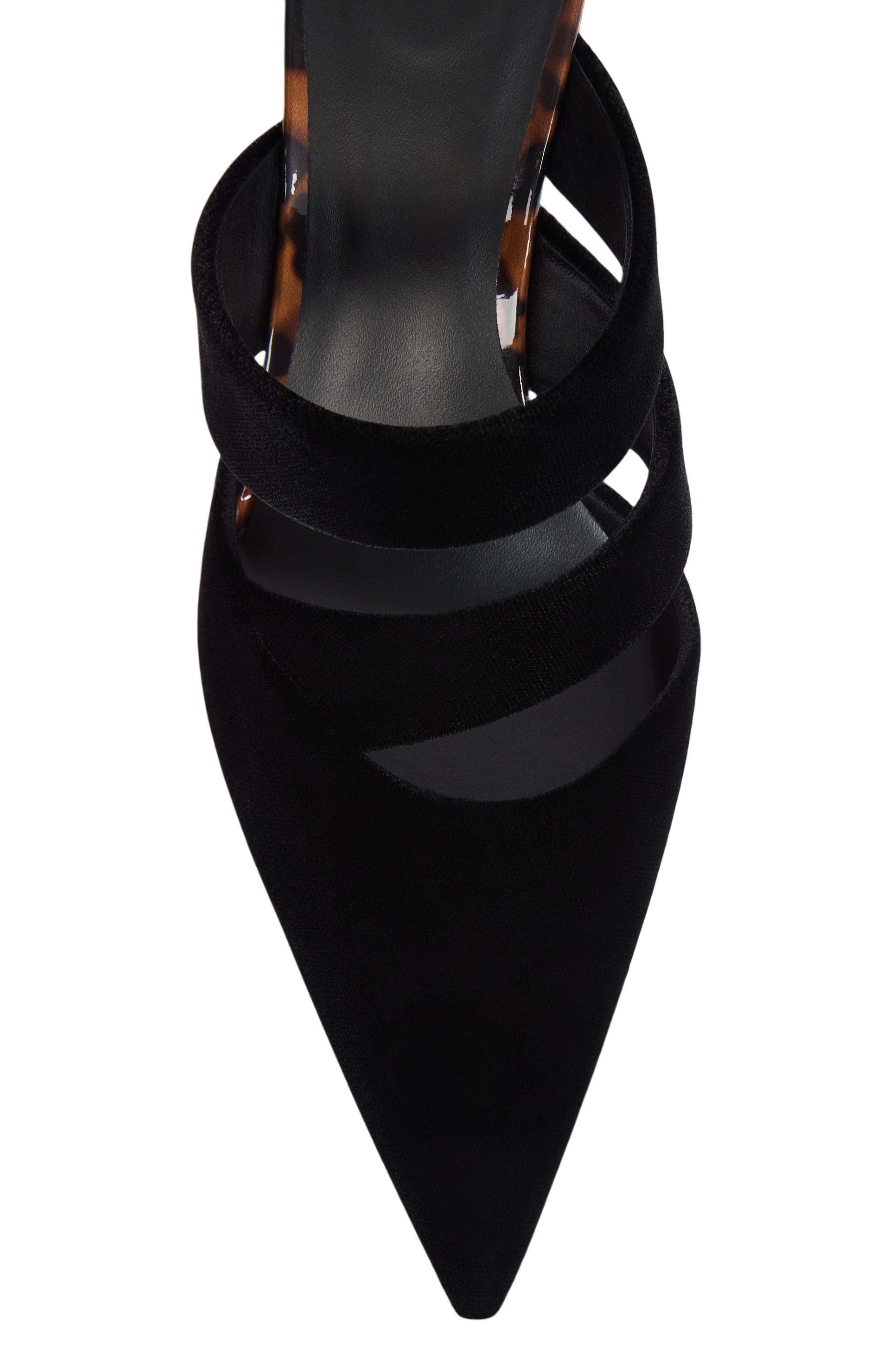 Velvet and Printed Patent Leather Courts, Alternate, color, black