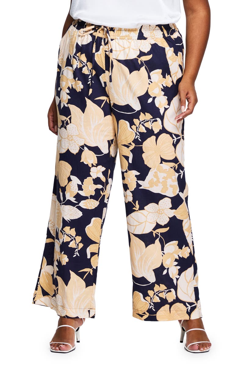 Estelle Valencia Floral Linen Blend Pants, Main, color,