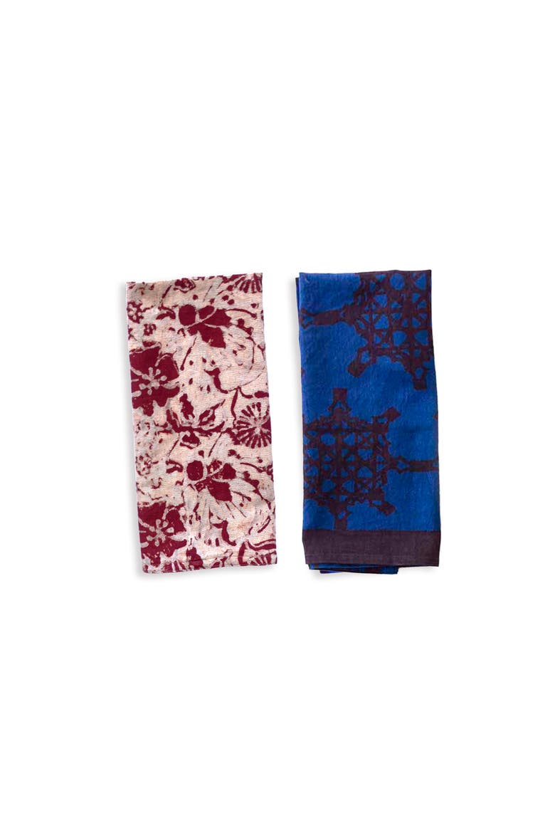 Block Print Tea Towels - Bloom & Chakra Set, Alternate, color, Bloom & Chakra