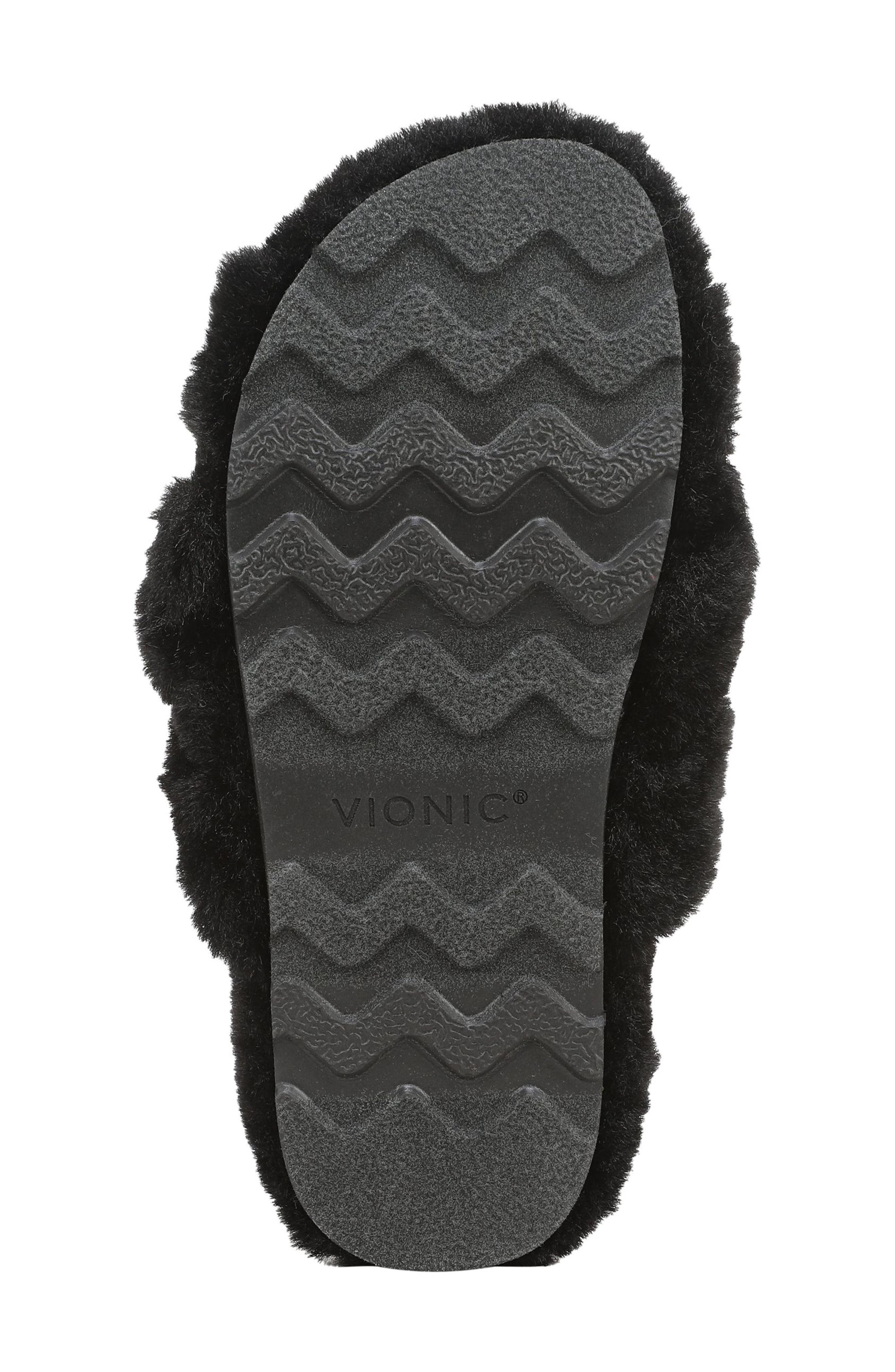 Peppa Faux Fur Slipper, Alternate, color, BLACK