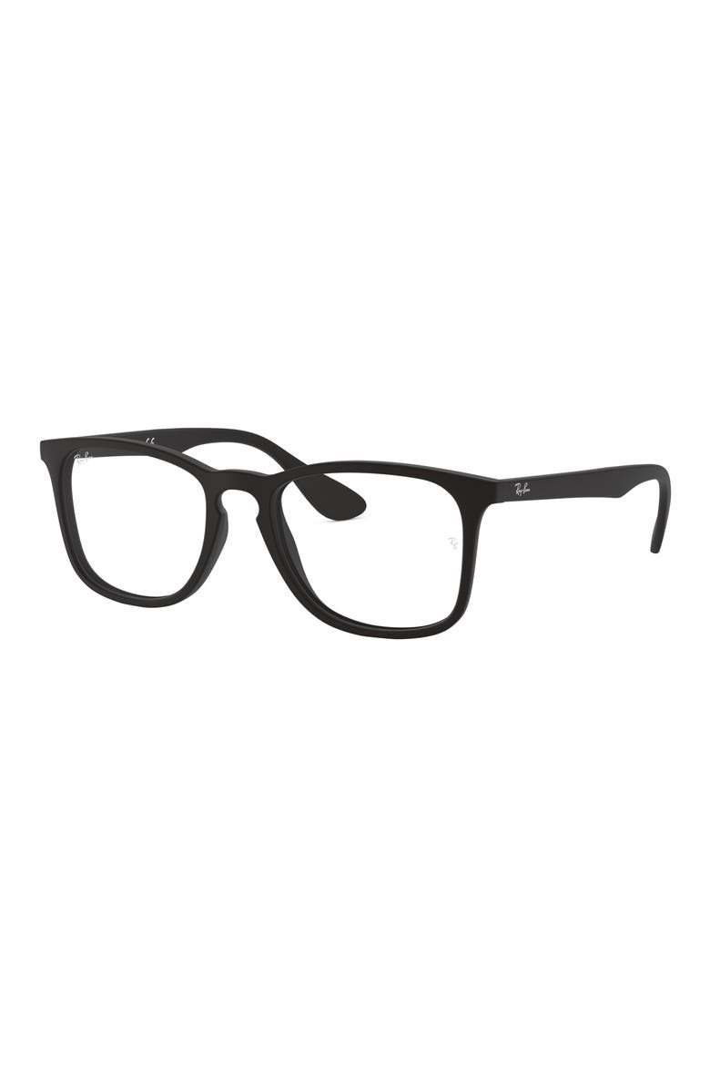Unisex 52mm Square Optical Glasses, Alternate, color, RUBBER BLACK