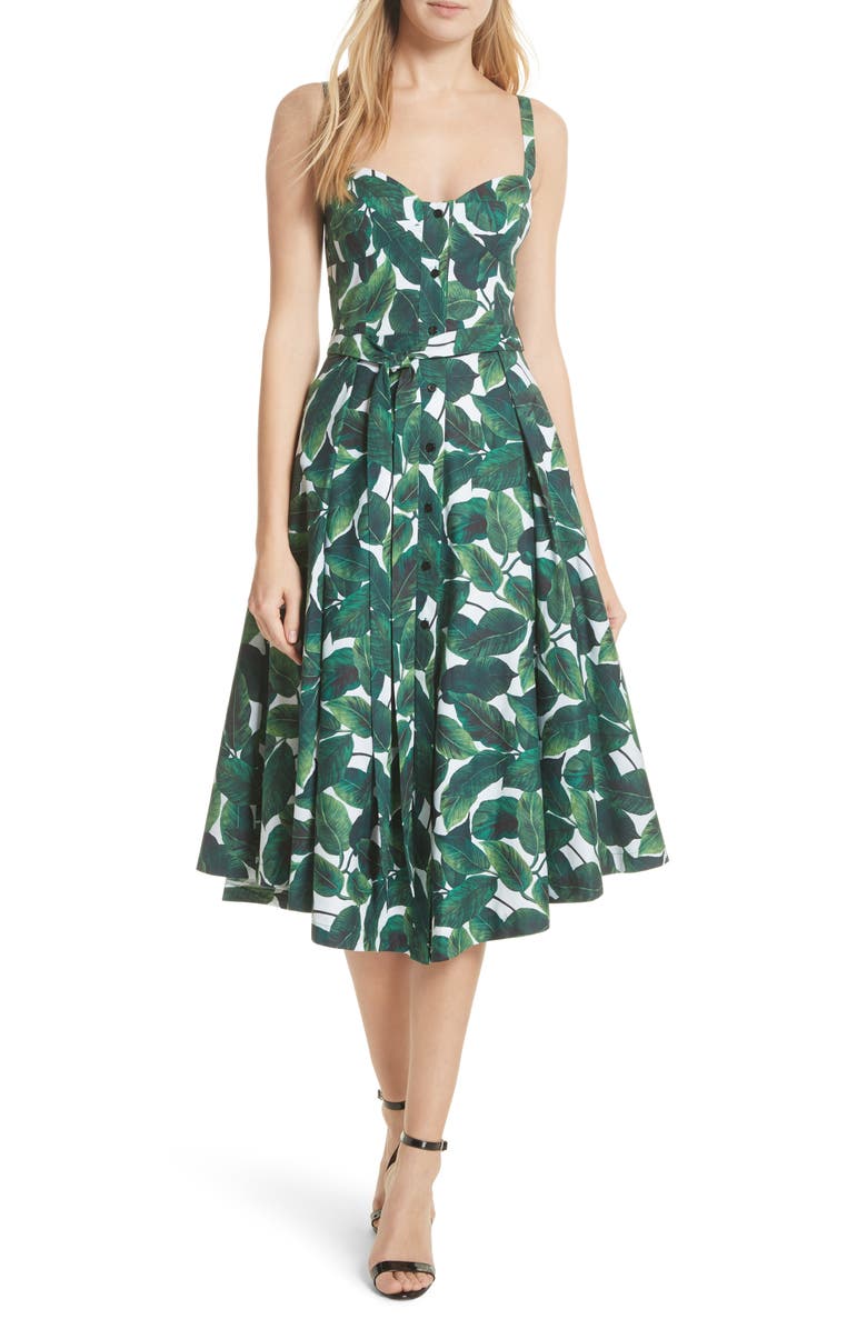 Milly Print Poplin Midi Dress, Main, color,