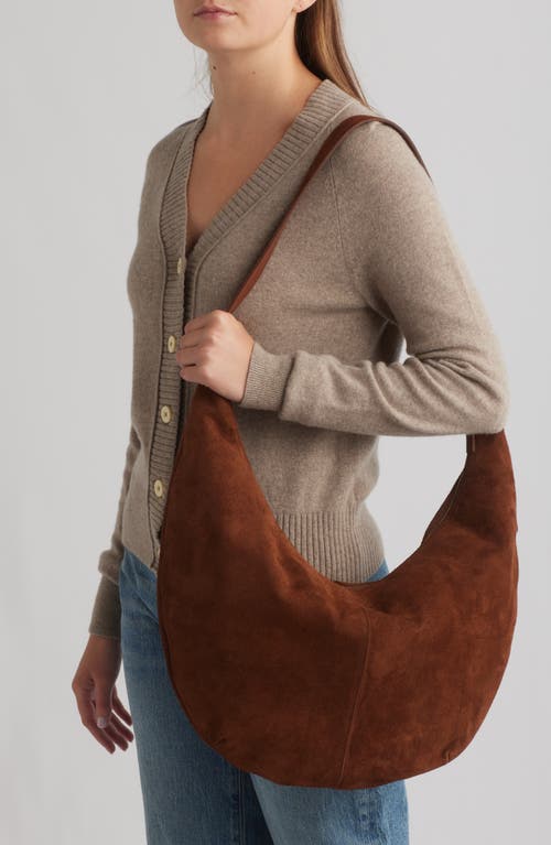 Madewell The Essential Curve Shoulder Bag In Brown