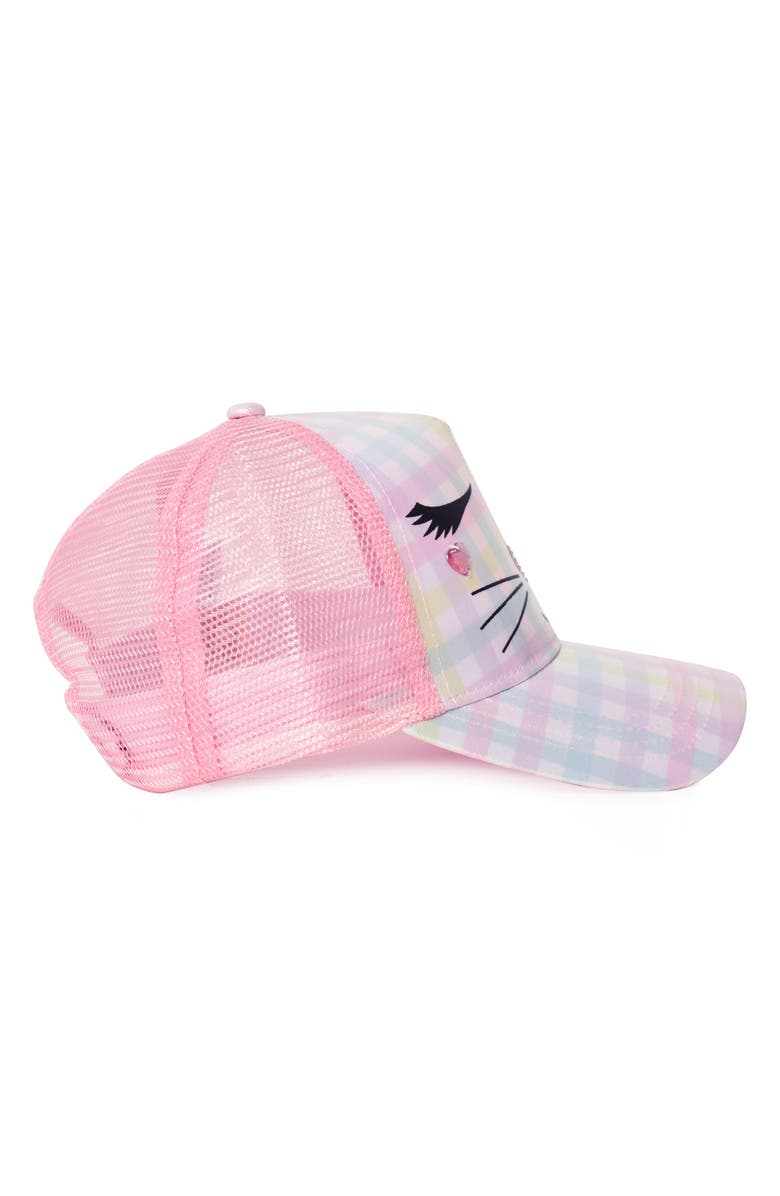 OMG Accessories Kids' Gingham Trucker Hat, Alternate, color, 