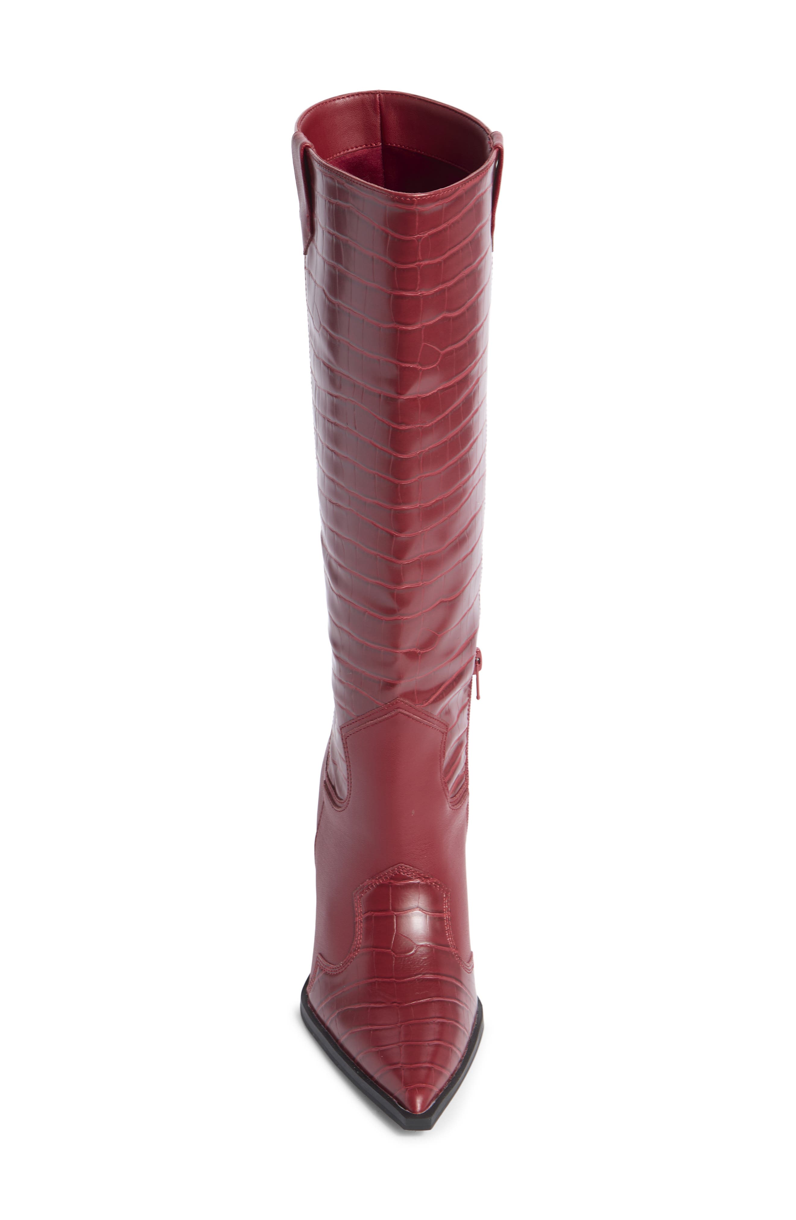 Steven New York Lanza Knee High Boot, Alternate, color, Red Croco