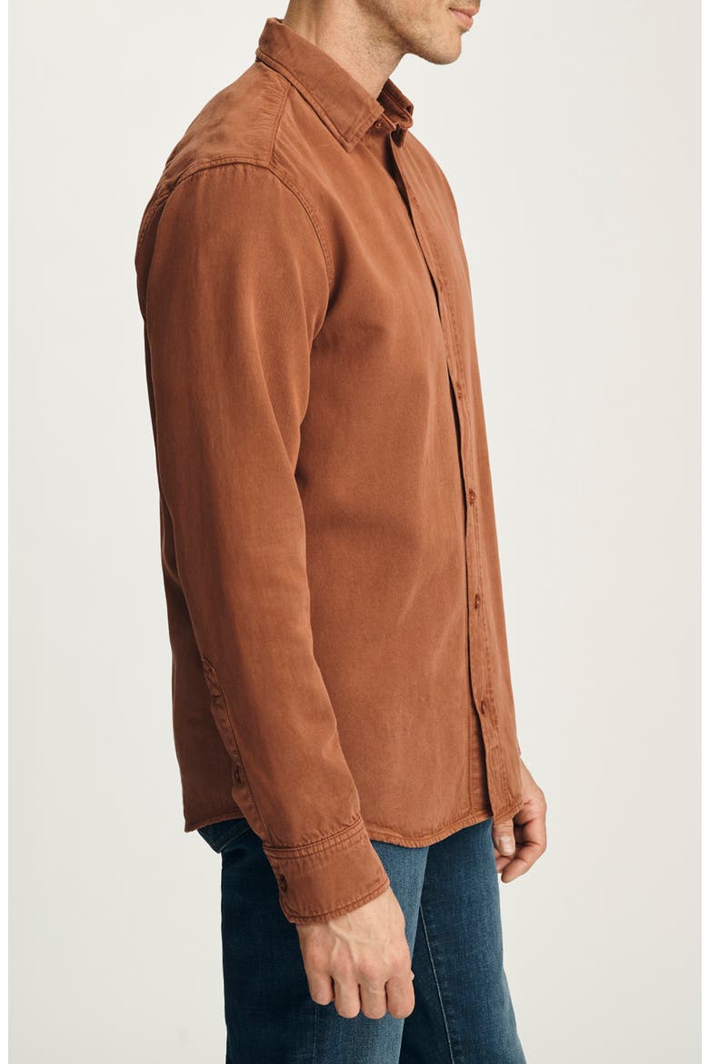 Tencel Blend Button Up Shirt, Alternate, color, TERRA COTTA