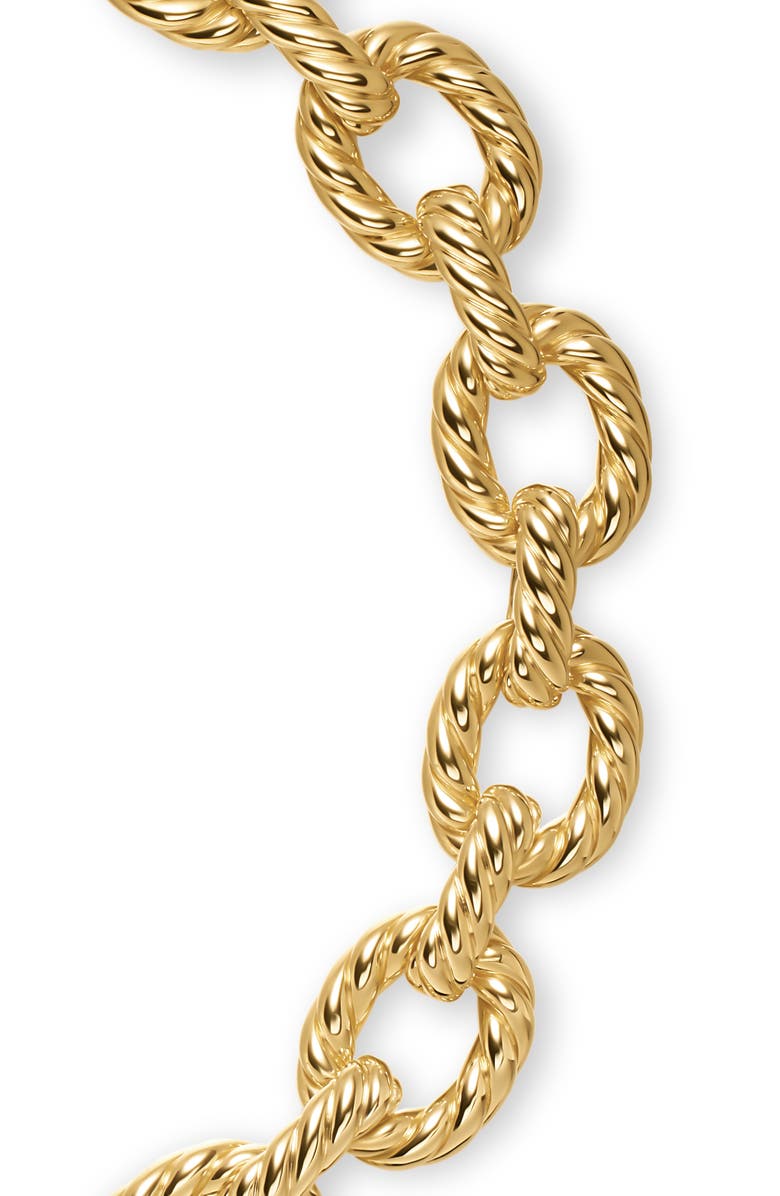 David Yurman Sculpted Cable Oval Link Necklace, Alternate, color, Gold