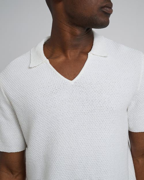 Onia Cotton Crochet Johnny Collar Polo In White