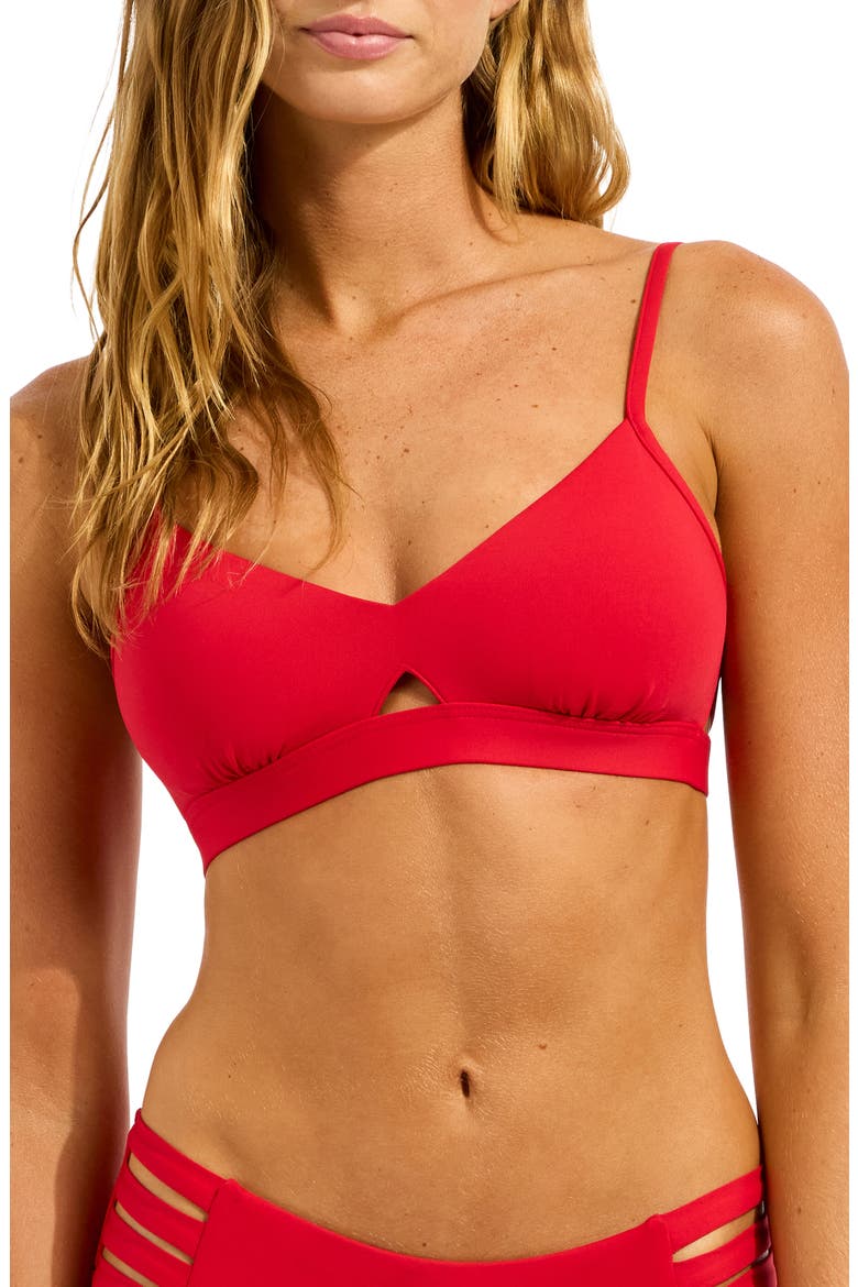 Collective Hybrid Bikini Top, Main, color, COSMO RED