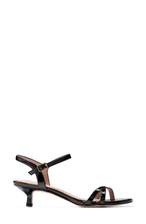 Shop Cole Haan Leni Kitten Heel Sandal In Black Patent Leather