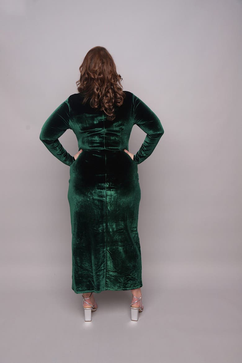 Nipi  Velvet Dress, Alternate, color, Olive Green