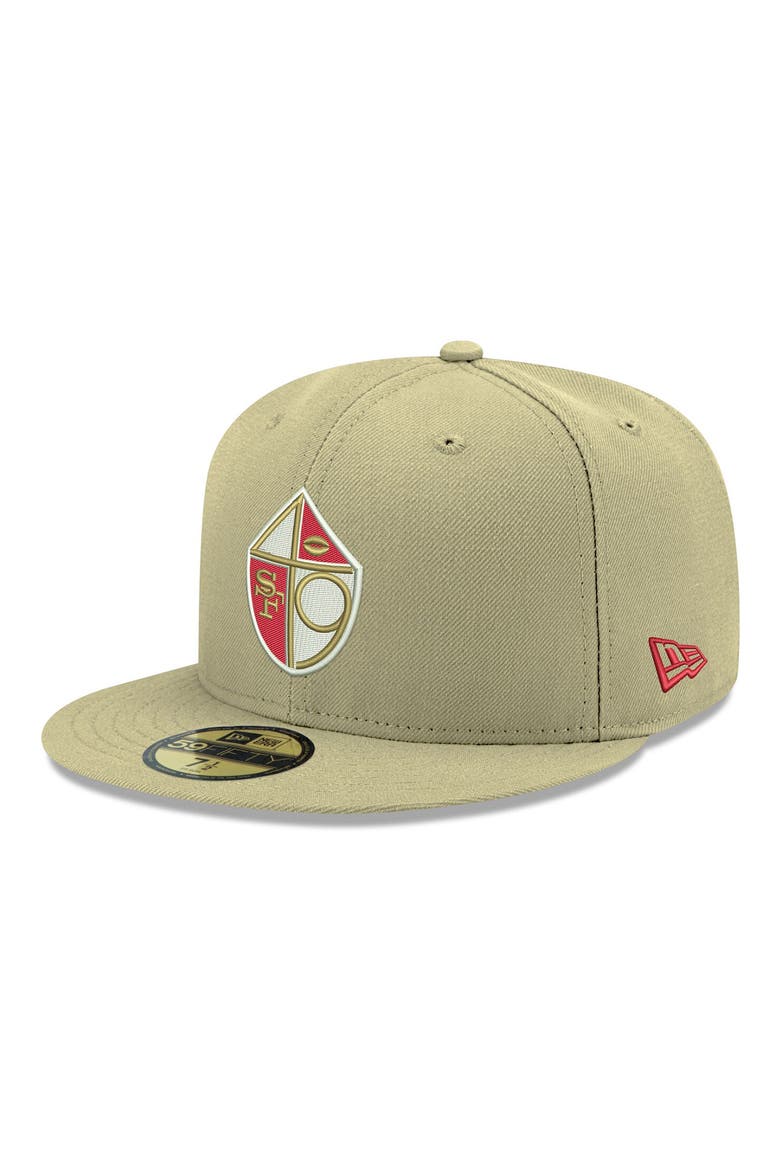 Men's New Era Gold San Francisco 49ers Omaha Throwback 59FIFTY Fitted Hat, Main, color, VEGAS GOLD