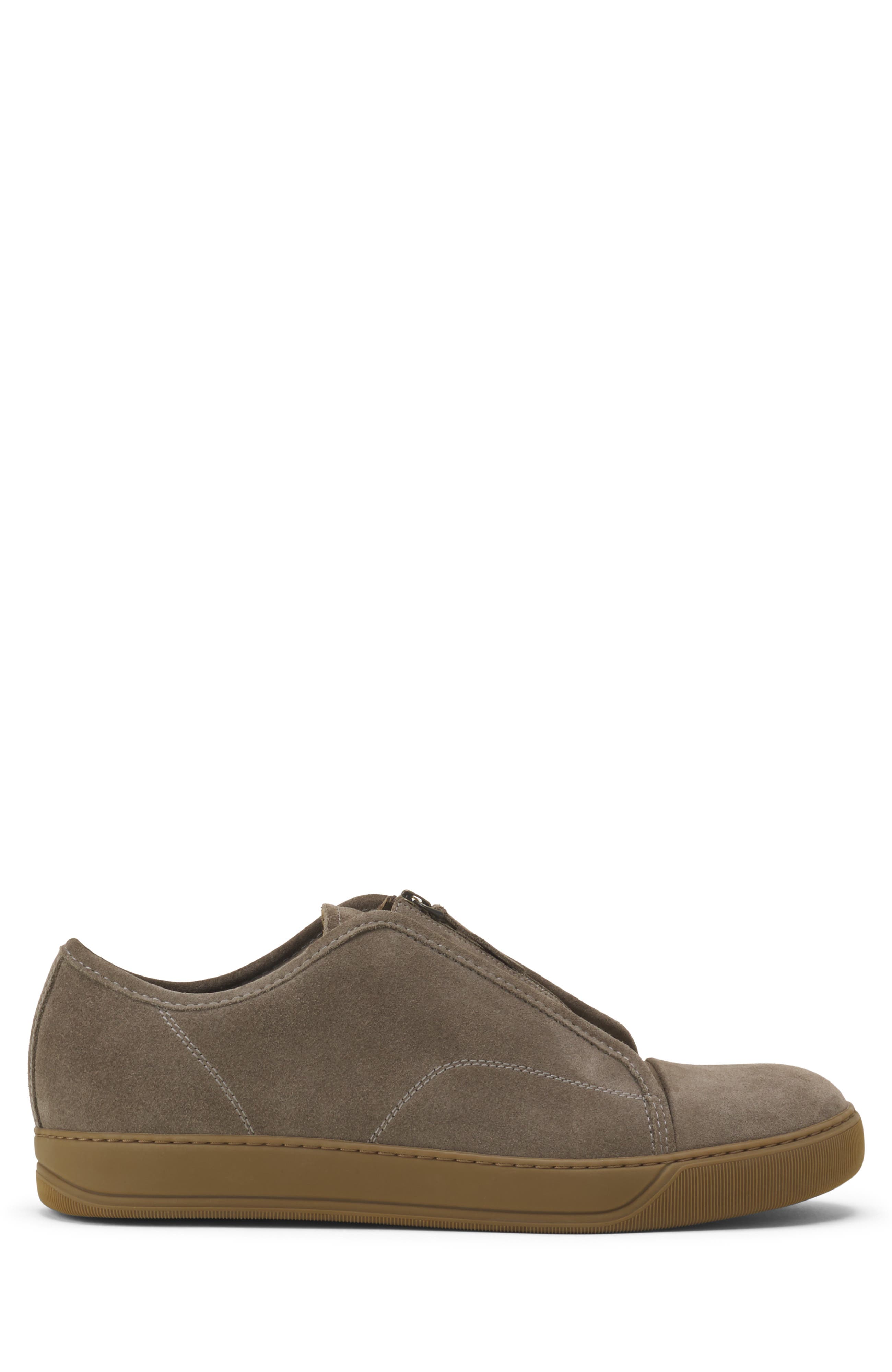 Lanvin Dbb1 Suede Zip Sneakers, Main, color, Khaki