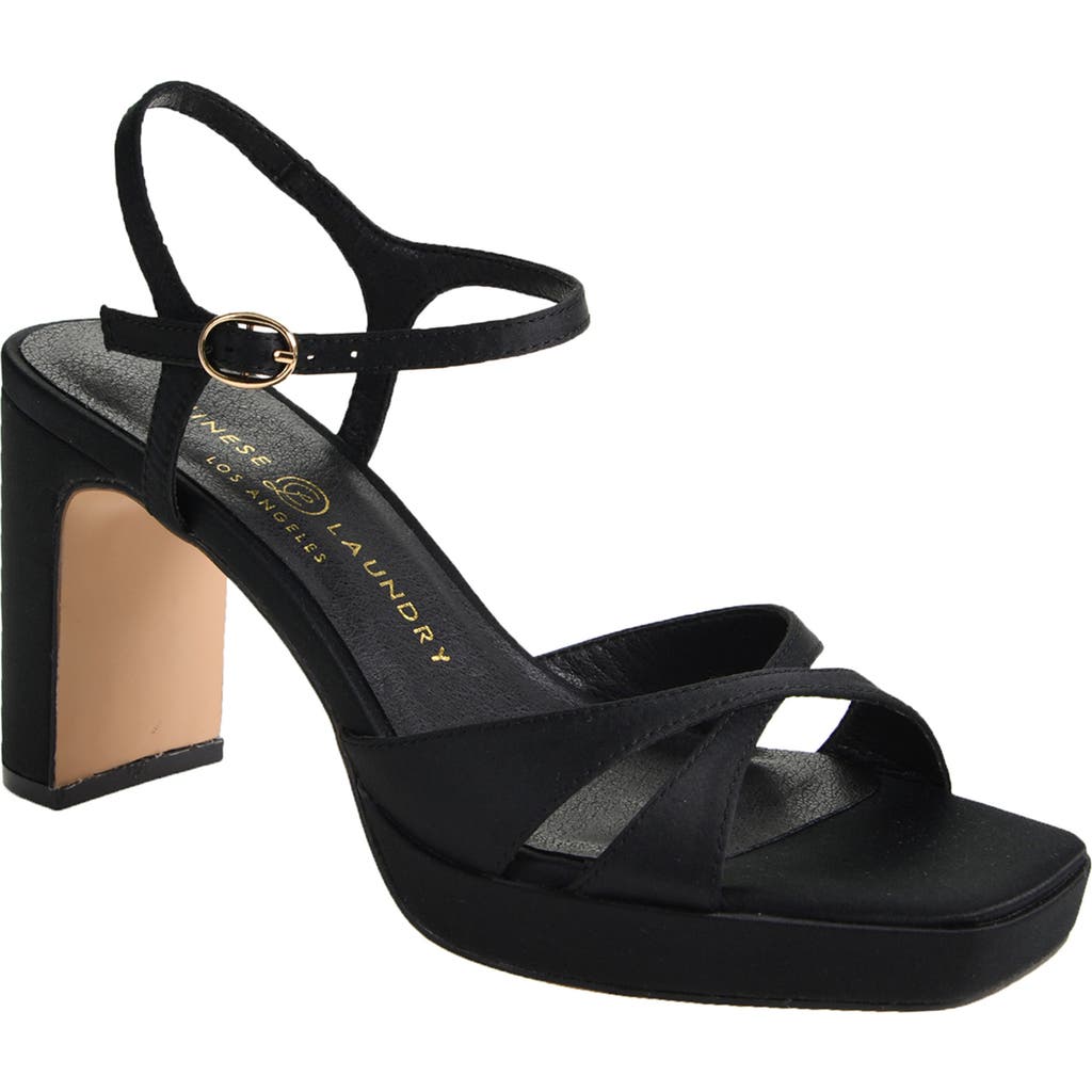Chinese Laundry Gracie Ankle Strap Platform Sandal In Black