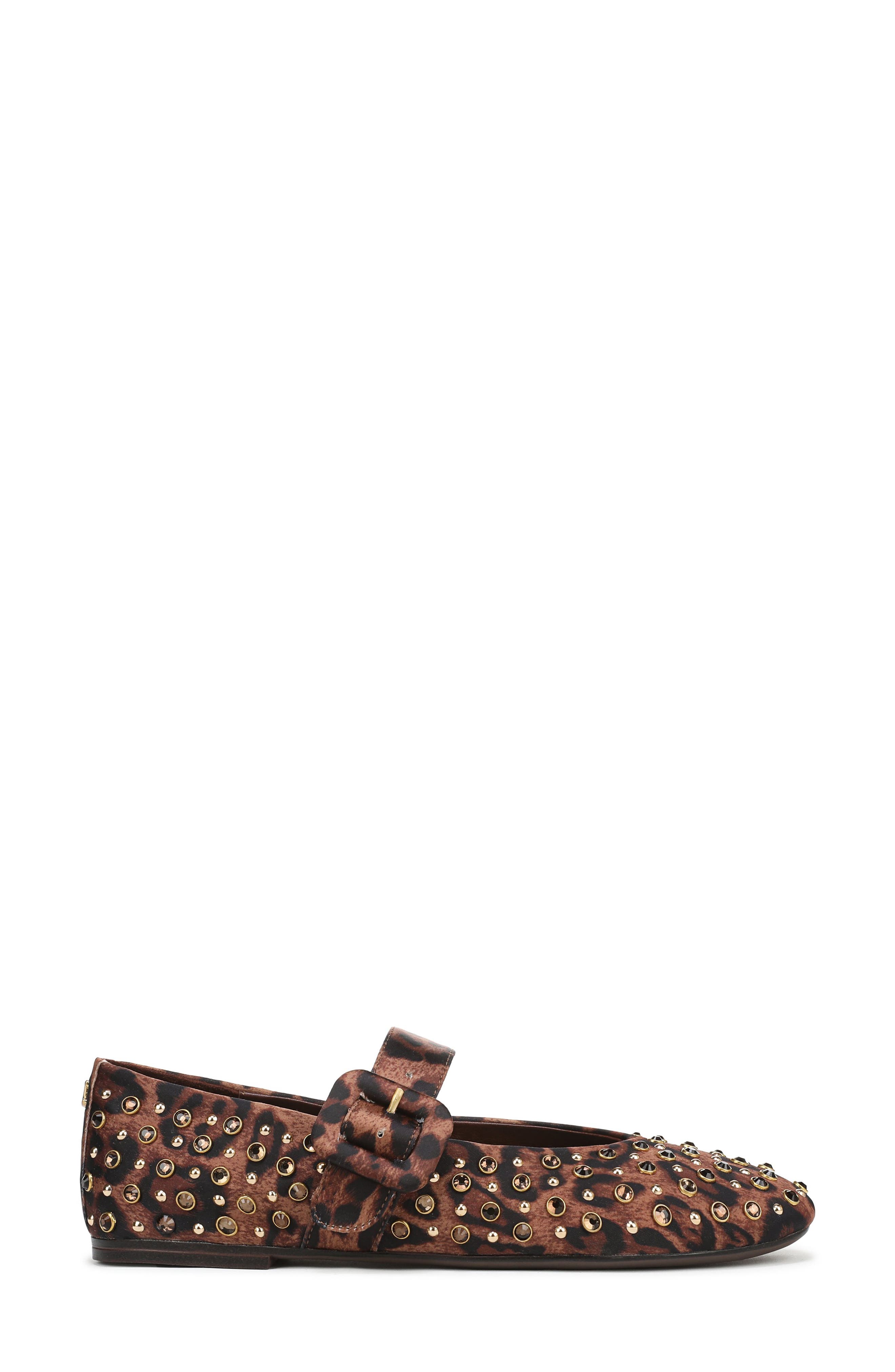 Circus NY by Sam Edelman Blaire Studded Mary Jane Flat, Alternate, color, Black/ Cognac Multi