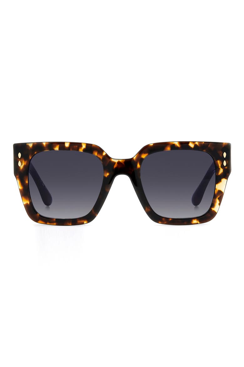 52mm Gradient Square Sunglasses, Main, color, HAVANA BROWN/ BLUE SF