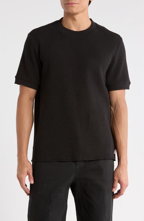 Waffle Knit Cotton T-Shirt