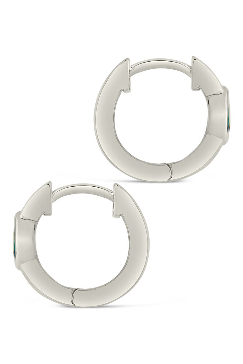 Robyn Cubic Zirconia Huggie Hoop Earrings, Alternate, color, SILVER
