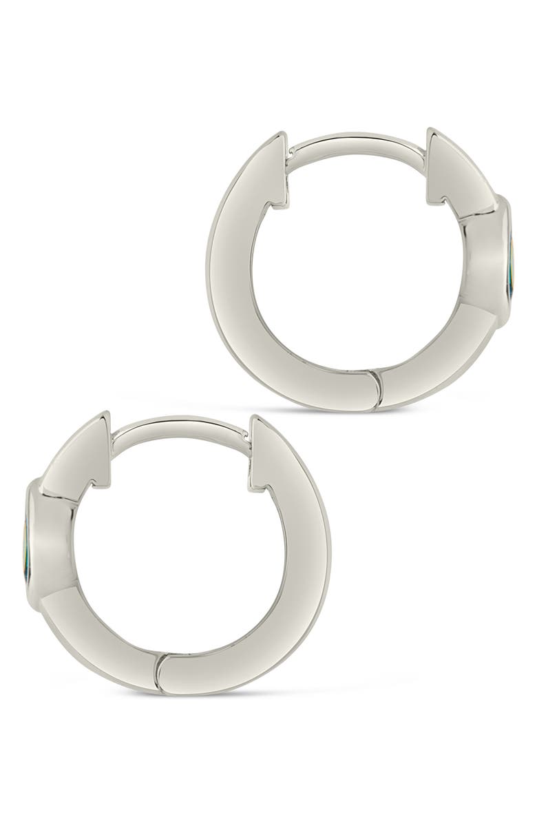 Sterling Forever Robyn Cubic Zirconia Huggie Hoop Earrings, Alternate, color, Silver